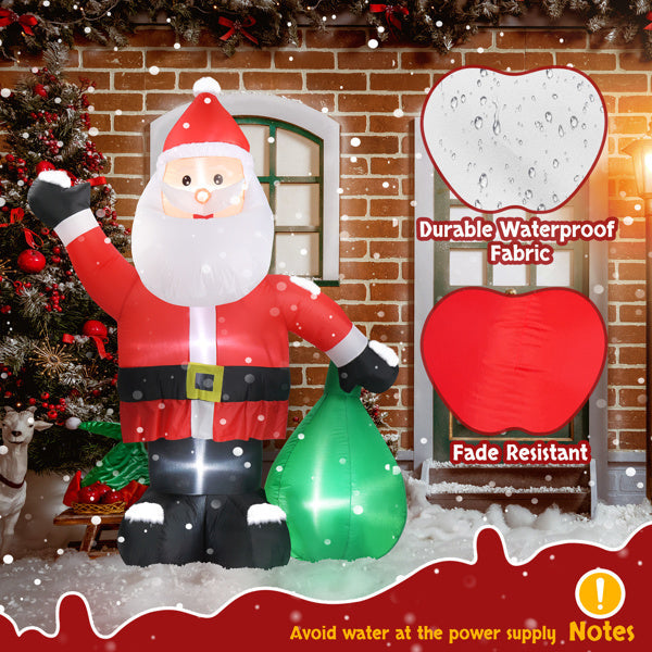 6ft Gift Santa Claus 4 LED Lights Christmas Inflatable Decoration