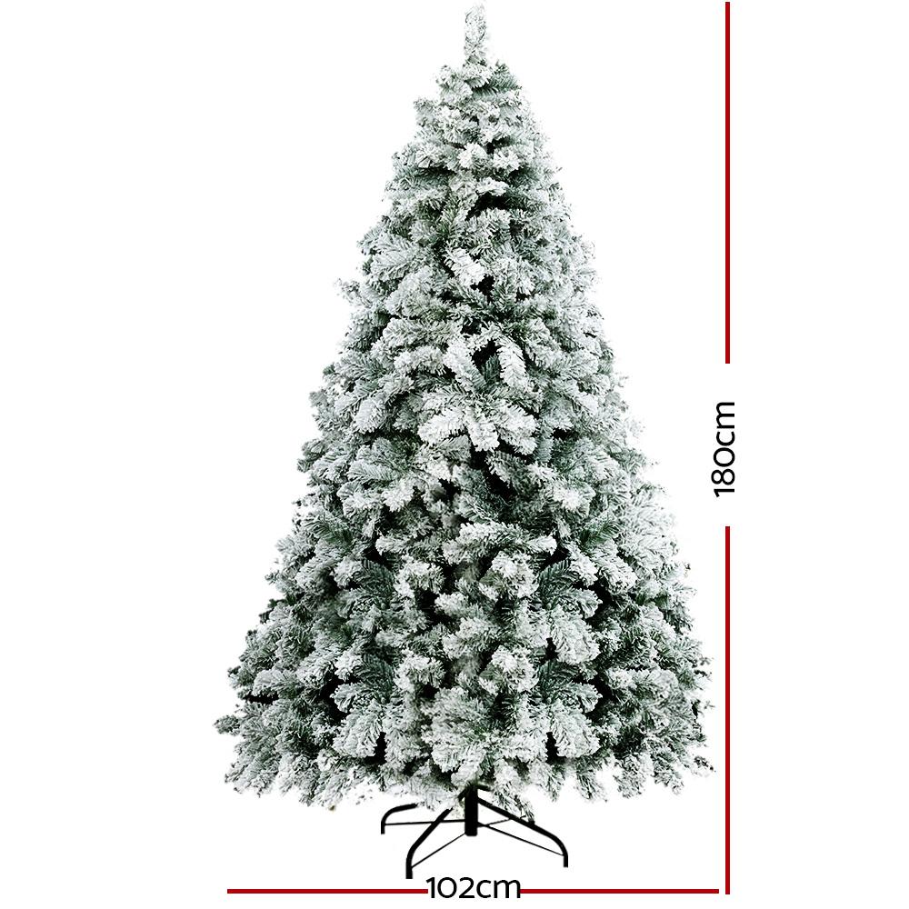 Jingle Jollys Christmas Tree 1.8m Snow Flocked Xmas Tree Decorations